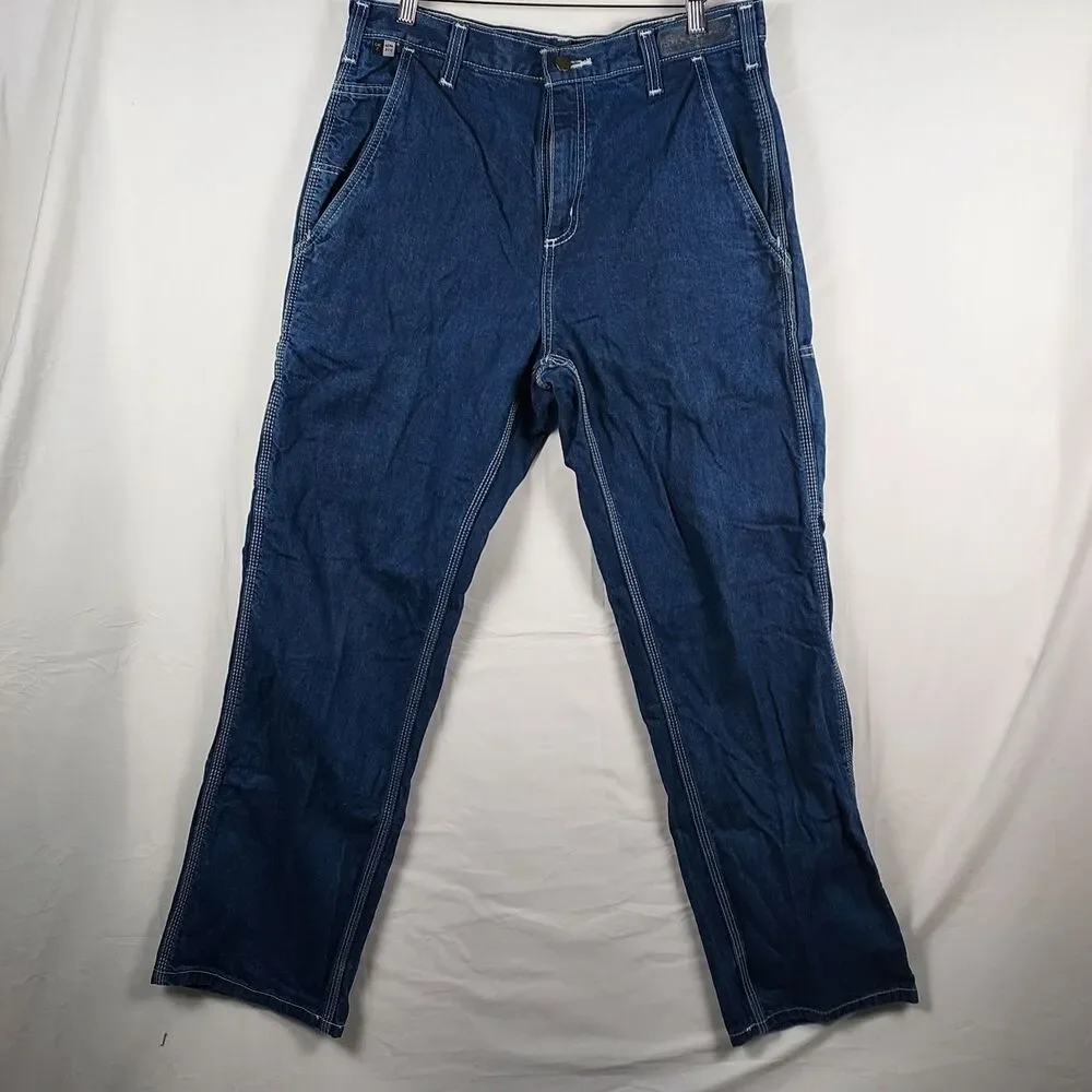 Carhartt FR Work Jeans 32x32 Flame Resistant Denim Pants CAT2 NFPA2112 Blue Deni